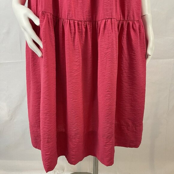 Abercrombie & Fitch Tiered Trapeze Midi Dress Pockets Size Small Cherry Summer - Picture 5 of 16
